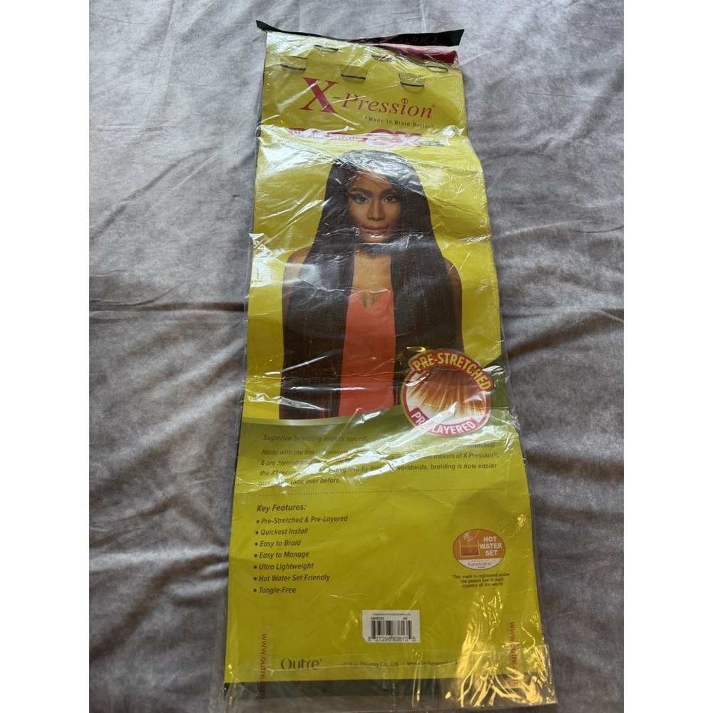 Outre X-Pression Ultra Braid 6X Pre-Stretched 52in Kanekalon 1B Black